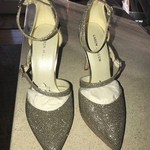 Karen Millen Glitter Fabric Court Shoe